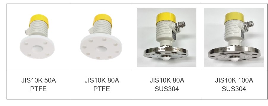 플랜지 종류 - JIS10K 50A PTFE, JIS10K 80A PTFE, JIS10K 80A SUS304, JIS10K 100A SUS304